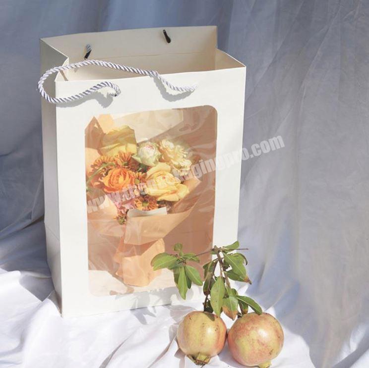 High Quality Transparent And Clear Gift Birthday Gift Flower Package Paper Bag
