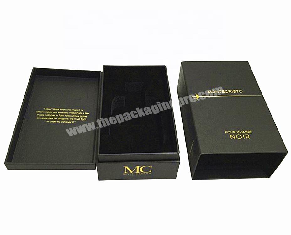 Free sample quality black white rigid paper customization fancy perfume bottle jar packing gift paper box with flocking insert