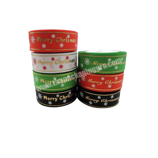 China Manufacture Printing High-end Polyester Coloured Christmas Grosgrain Ribbon