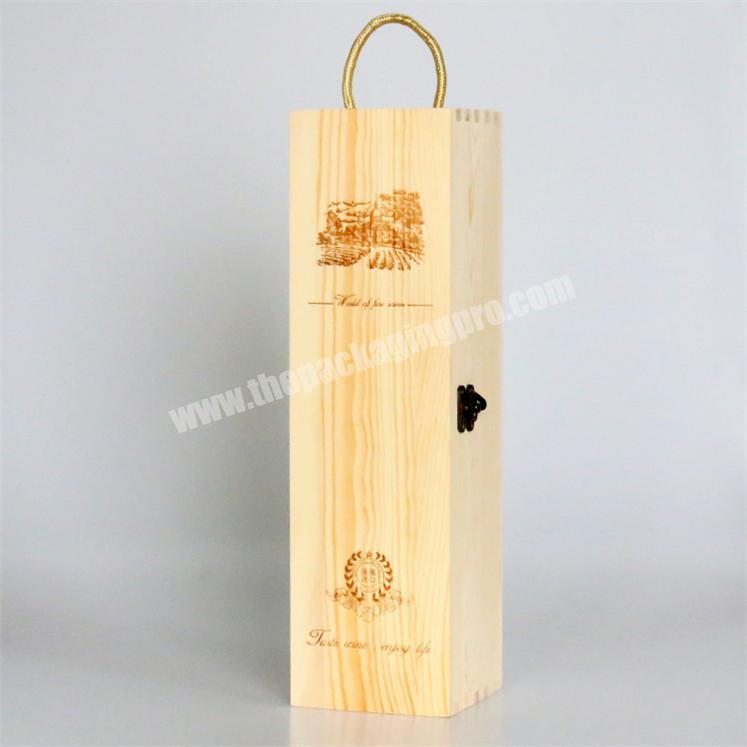 Luxury Handmade Customize Singlle Gift Wood Wine Box For Wine Bottle