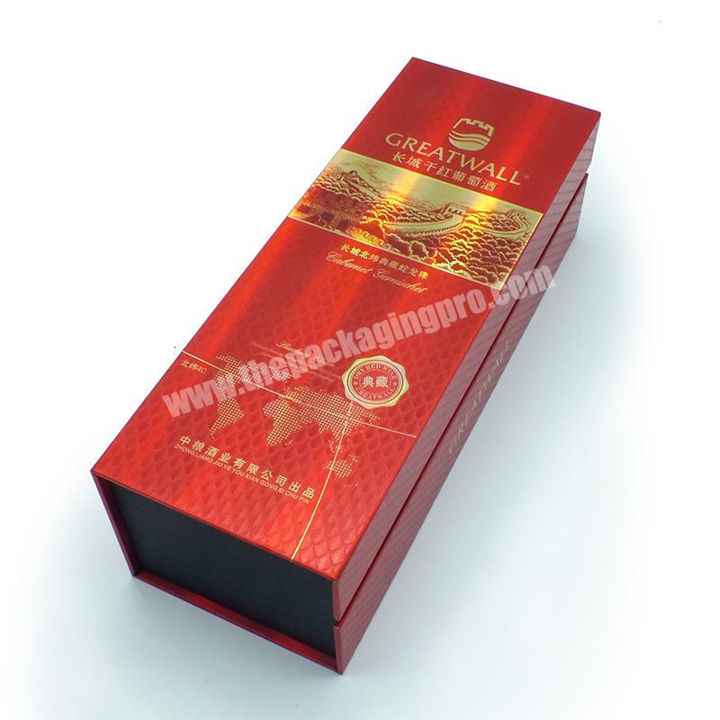 China supplier paper packaging high quality red wine storage packakging box