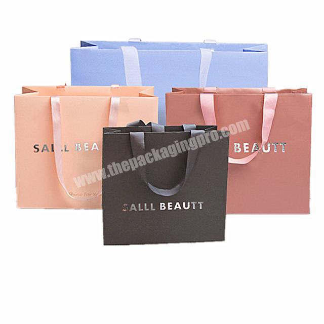 China Wholesale Cheap Price Luxury Colorful Matte Gift Custom Printed Sliver Foil Paper Bags With Handles