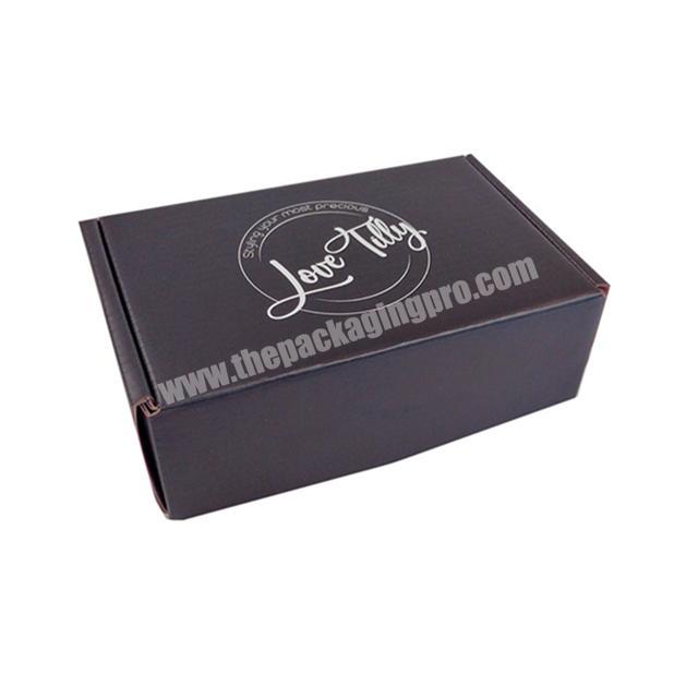 Wholesale Recycled cardboard black foldable corrugated gift packaging paper box