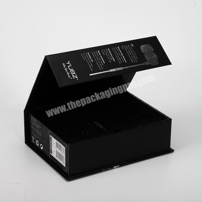Luxury Matt Black Book Shape Paperboard Gift Packaging Custom Magnetic Closure Box with Insert Tray