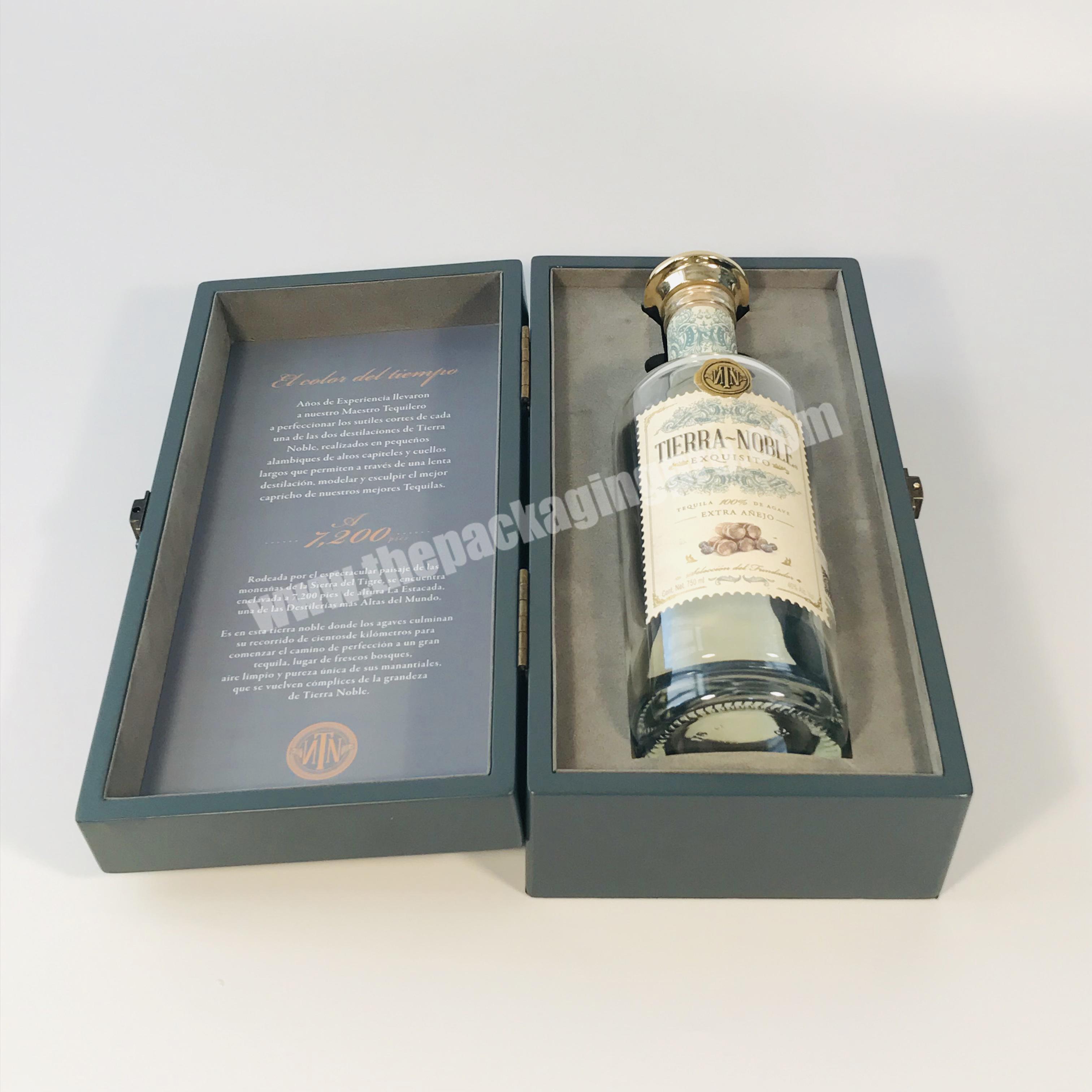 Newest Design Custom Logo Premium Red Wine Glass Bottles 750 ml Wooden Luxury Packaging Box Wine Gift 2020