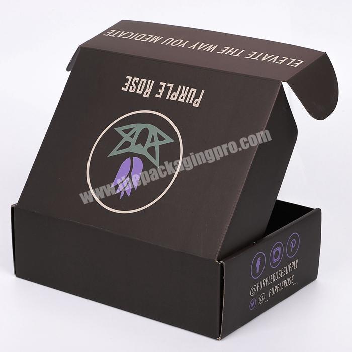 custom hard corrugated kraft mailer box luxury small black jewelry boxes cmyk printing beauty subscription box packaging