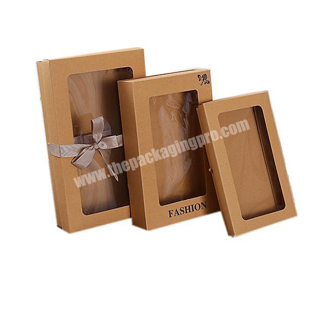 High Quality Custom Design Logo Packaging Recycled Clothing Paper Box With Window