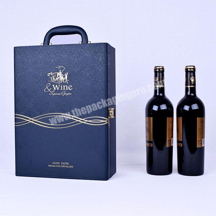 Custom Logo PU Leather Double Wine Package Box