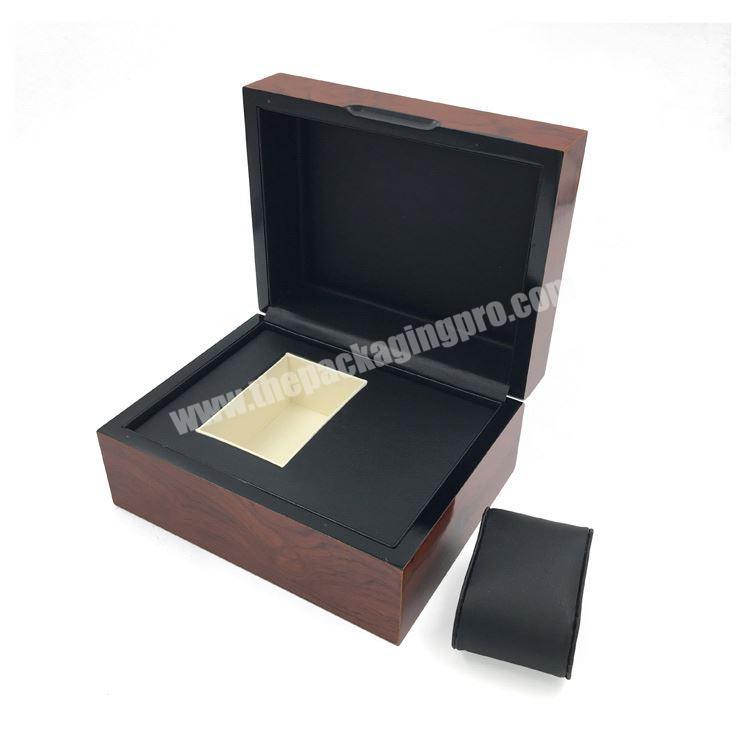 New Desgin High End Brown Custom Single Wooden Watch Box With Pillow