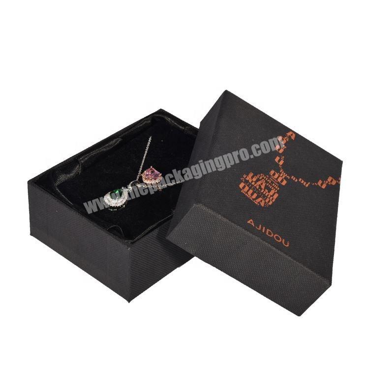 Custom Cheap Brown New Design Flat Necklace Ring Set Storage Packaging Paper Box