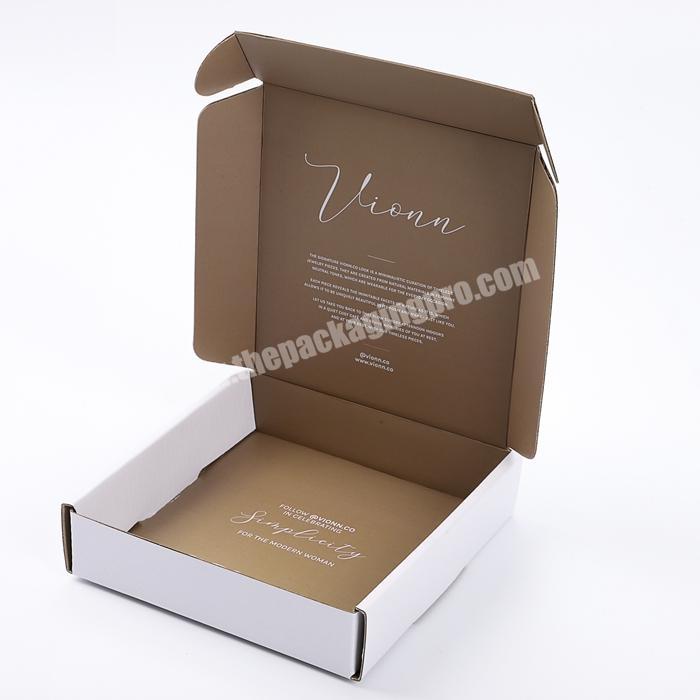 Fashion jewelry white corrugated custom mailing E-Commerce box biodegradable corrugated carton necklace shipping packaging boxes