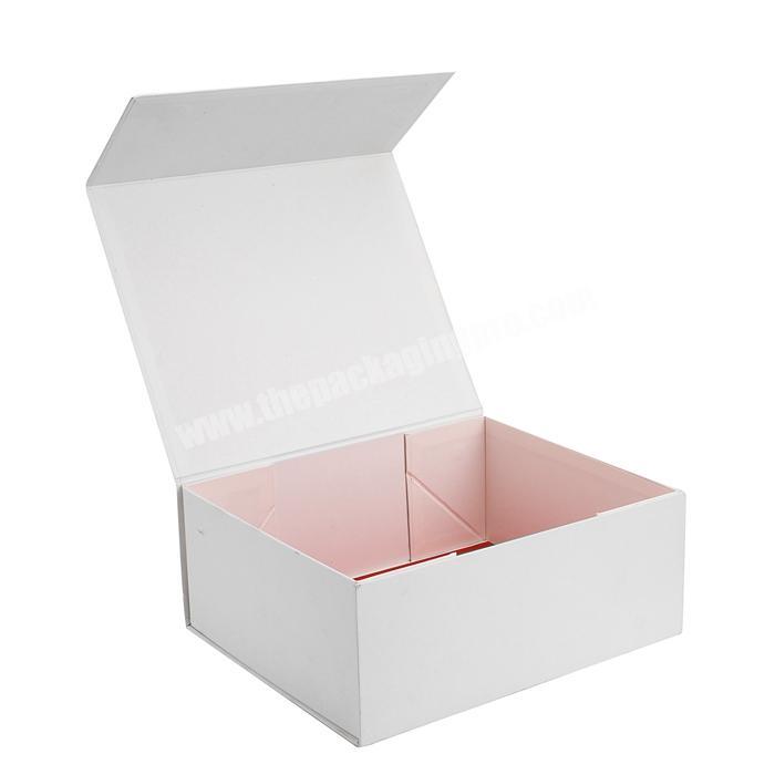 Flat Pack White Paper Packaging Box Easy Assembly Magnetic Closure Gift Box with Custom Logo