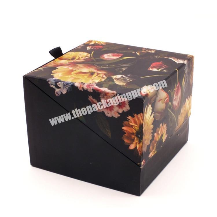 Factory Luxury black gift box with magnetic close paper box gift box for valentines' day packaging