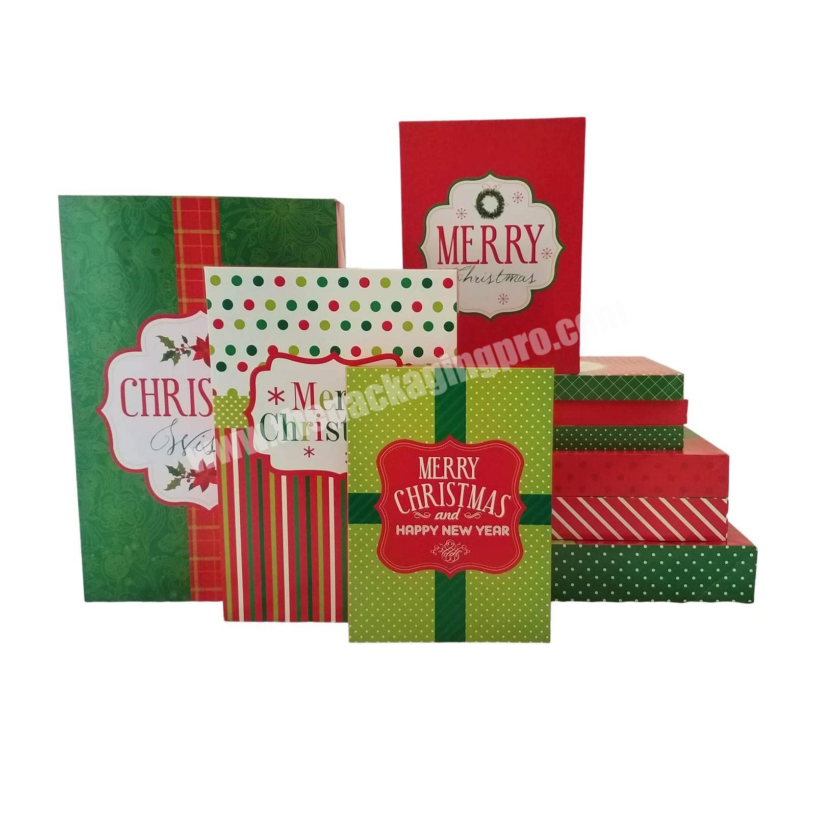 Wholesale Custom Paper Santa Christmas Eve Holiday Gift Packing Boxes Packaging Christmas Gift Box Set