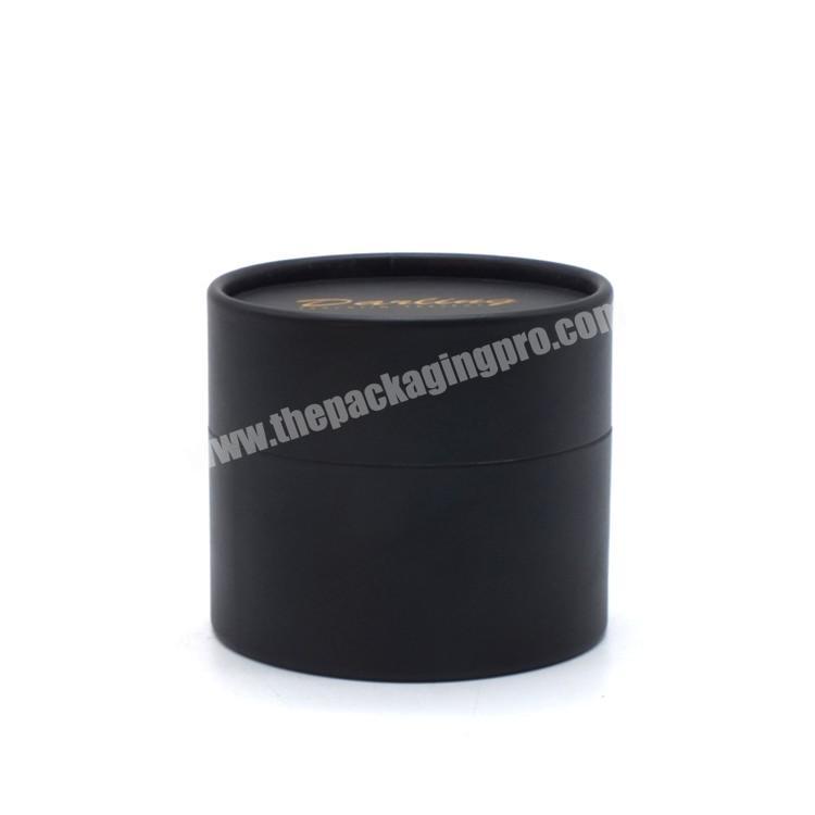 Black cylinder art paper printing custom printed cardboard tube round paper handmade candle box