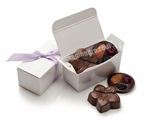 custom small die cut paper cardboard chocolate packaging box eco friendly wedding favor candy package