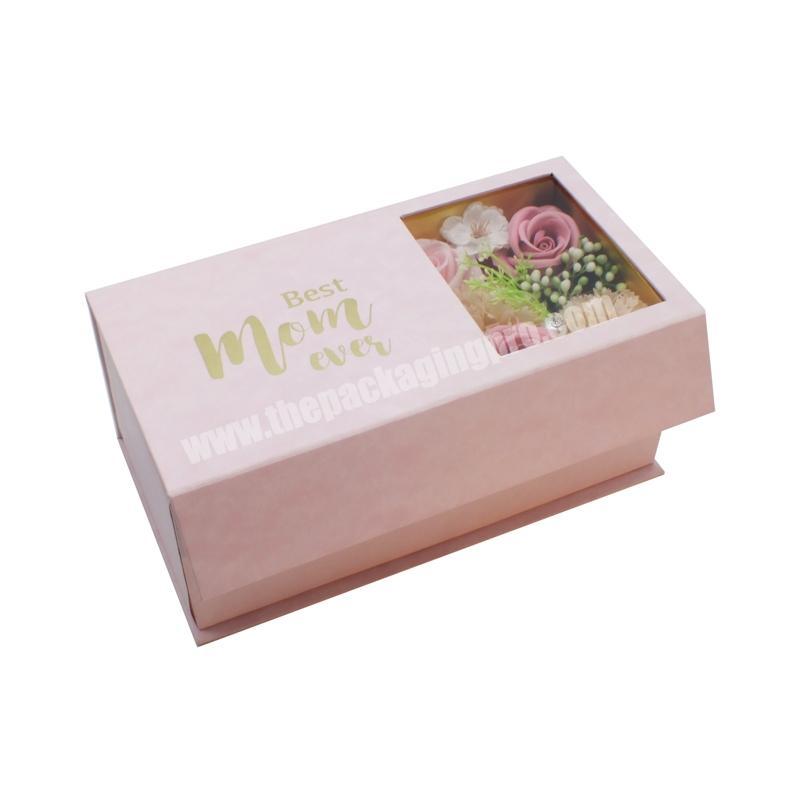 Luxury lid and bottom gift box classic mother's day flower gift box delivery