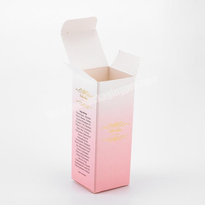 custom matt laminate organic skin care cosmetic box packaging tube pink
