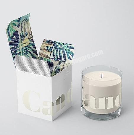 Custom logo double side printed luxury gift box with insert candle jar with box