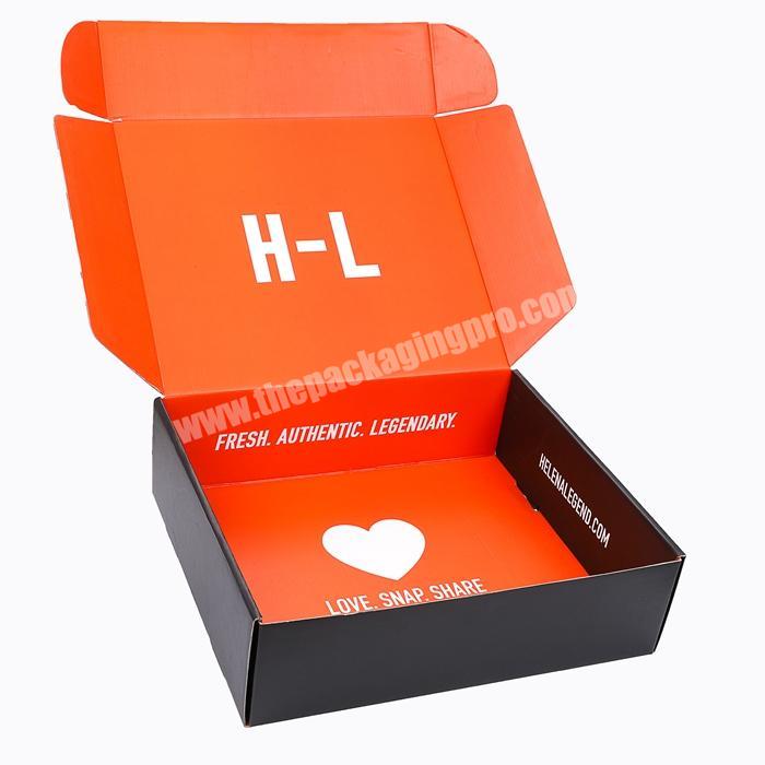 Custom Die Cut Corrugated Heart Insert Gift Package Products Literature Matte Black Hair Subscription Shipping Packaging Boxes