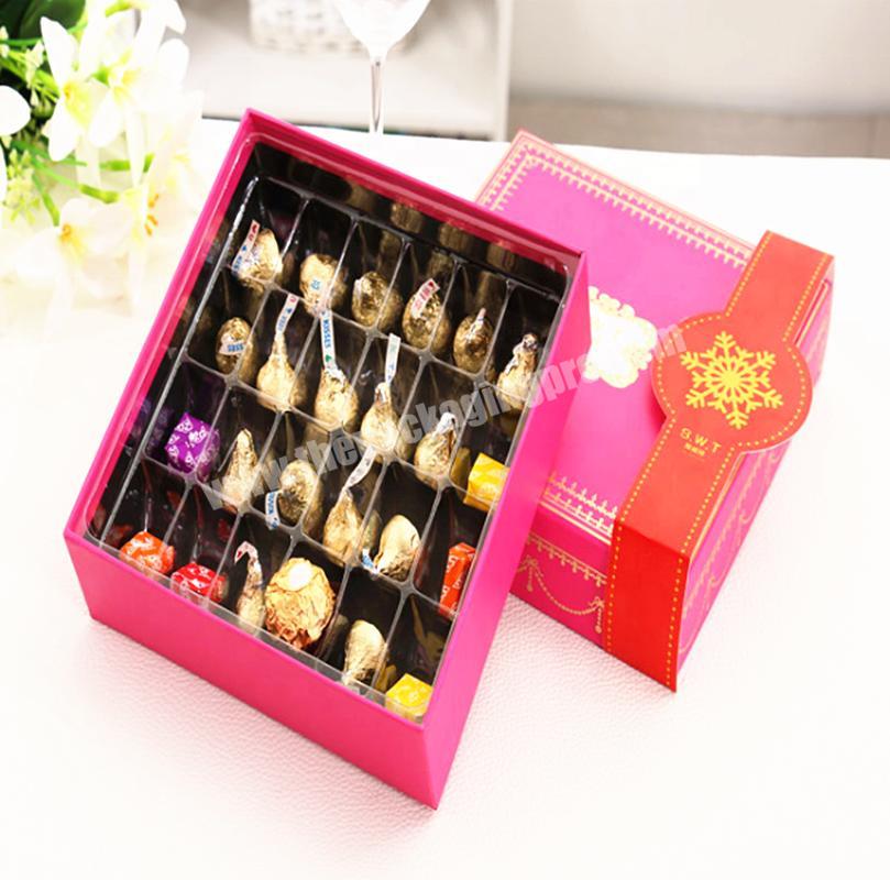 Free sample lid and base 20 pcs custom design colorful high quality chocolate desserts cookie packing gift paper box wholesale