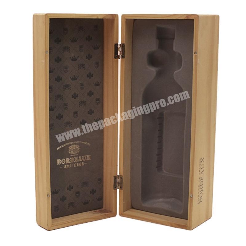 2020  Handmade Promotional High Quality Cheap Single Bottle Wooden Wine Box