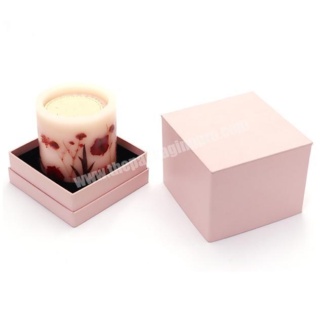 Wholesale manufacturer custom pink matte square candle boxes gift packaging box for candle bottle