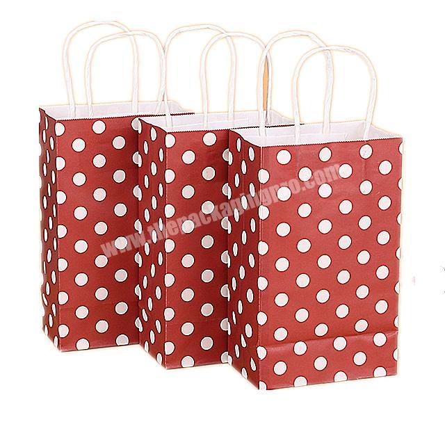 Newest design red dot shopping bag Most popular high-end paper bag gift with handle