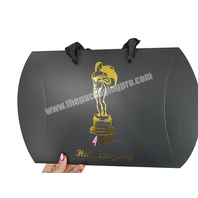 Customized glossymatte  black pillow box creative carton box pillow gift high-end pillow box printing