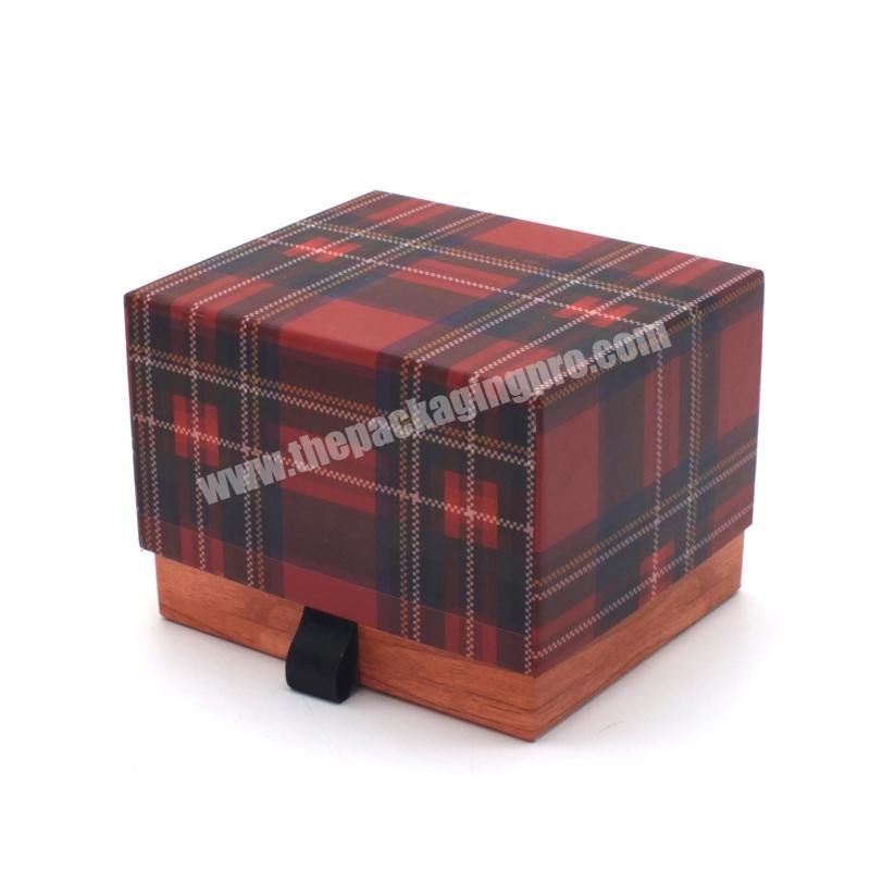 Wholesale luxury hard grid design packaging box with ribbon closure fancy paper packaging cardboard gift box