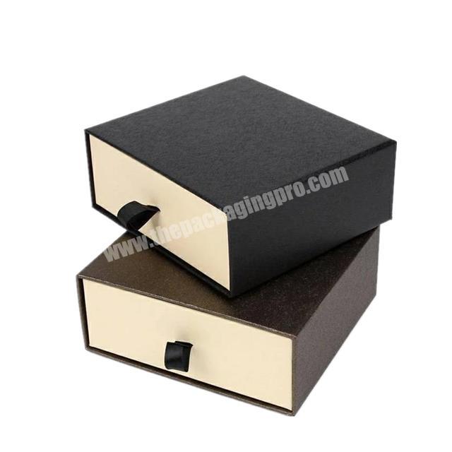 High-end blackbrown gift box packaging Professional custom personalized handmade square drawer gift box