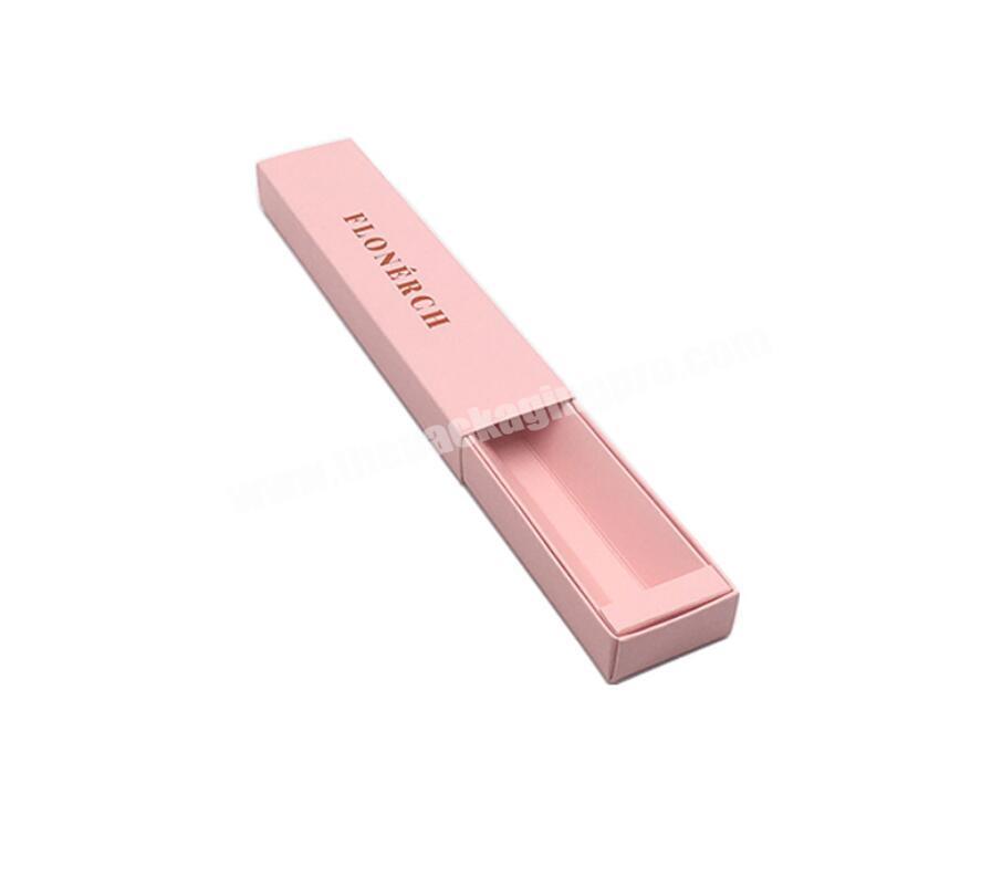 Wholesale Custom Logo  pink color printed Cardboard Packaging Paper folding Gift Box for cosmetic makeup pencil brush packaging