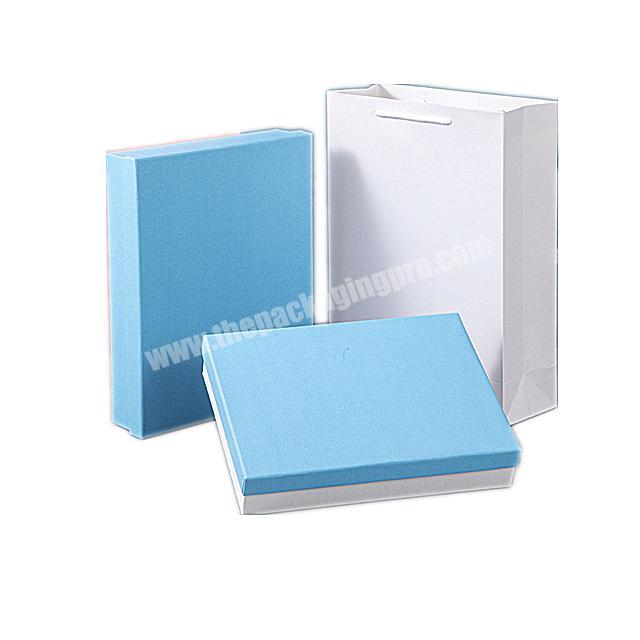 Wholesale Printing Customized  Brand NameLogo Sky Blue paper gift box and bag packaging