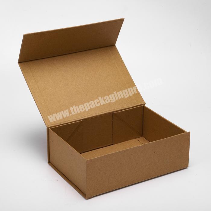 Eco-friendly Kraft Paper Foldable Custom Rigid Cardboard Box Magnetic Closure Grayboard Gift Packaging