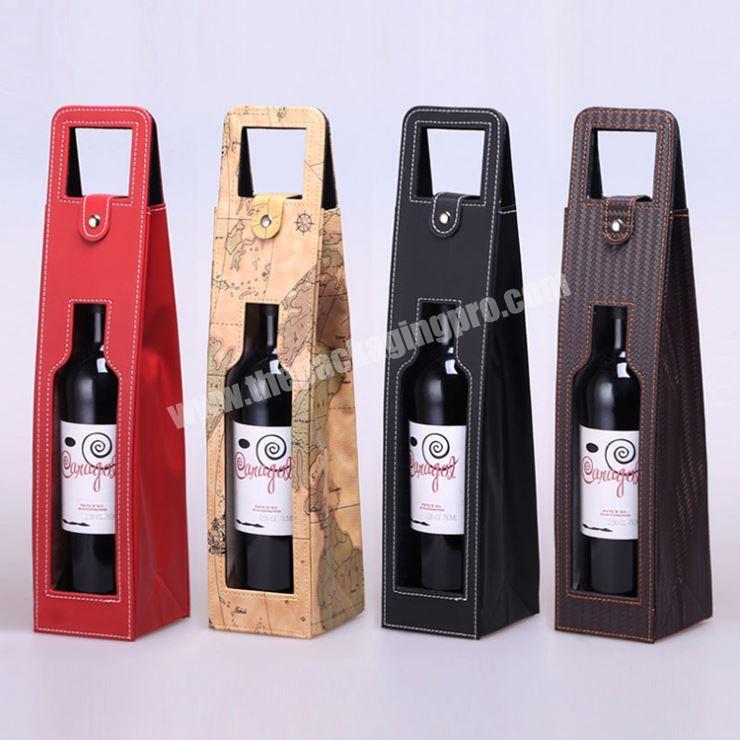 2020 Custom Luxury New Design Pu Leather Wine Box Case With Handles
