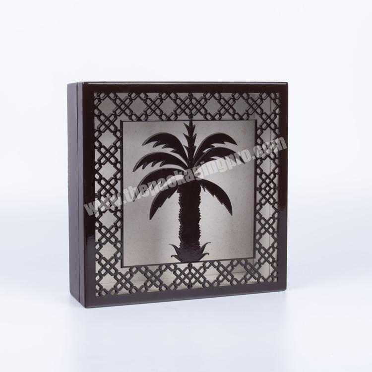 Wholesale Custom Laser Cut Ramadan Square Wooden Crate Gift Box Packing