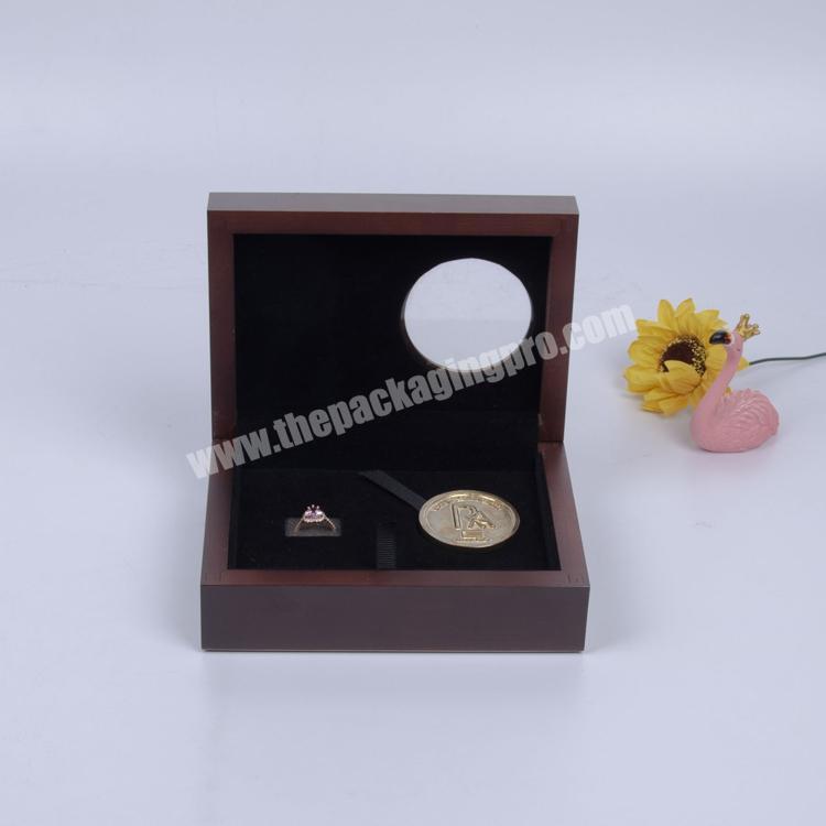 Chinese High Gloss Lacquer Ring Jewelry Box For Gift