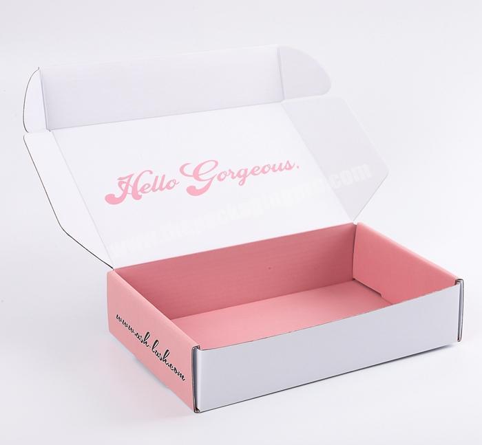 Luxury Matt Laminate Corrugated Cardboard Makeup Products Shipping Box Fluted Mailer Packaging with Custom Design Printing