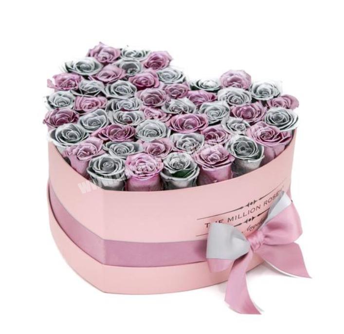 Luxury high end customization heart shape new design white rigid cardboard packing for flower rose gifts keepsake paper box
