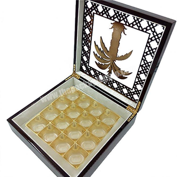 Mid-East Market Fancy Coconut Tree  Chocolate Dates Wooden Packaging Box