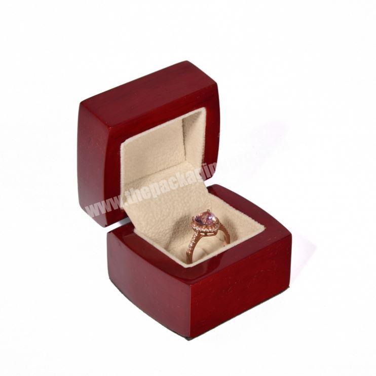 Luxury Custom Logo Small Square Piano Lacquer Wooden Ring Jewelry Box