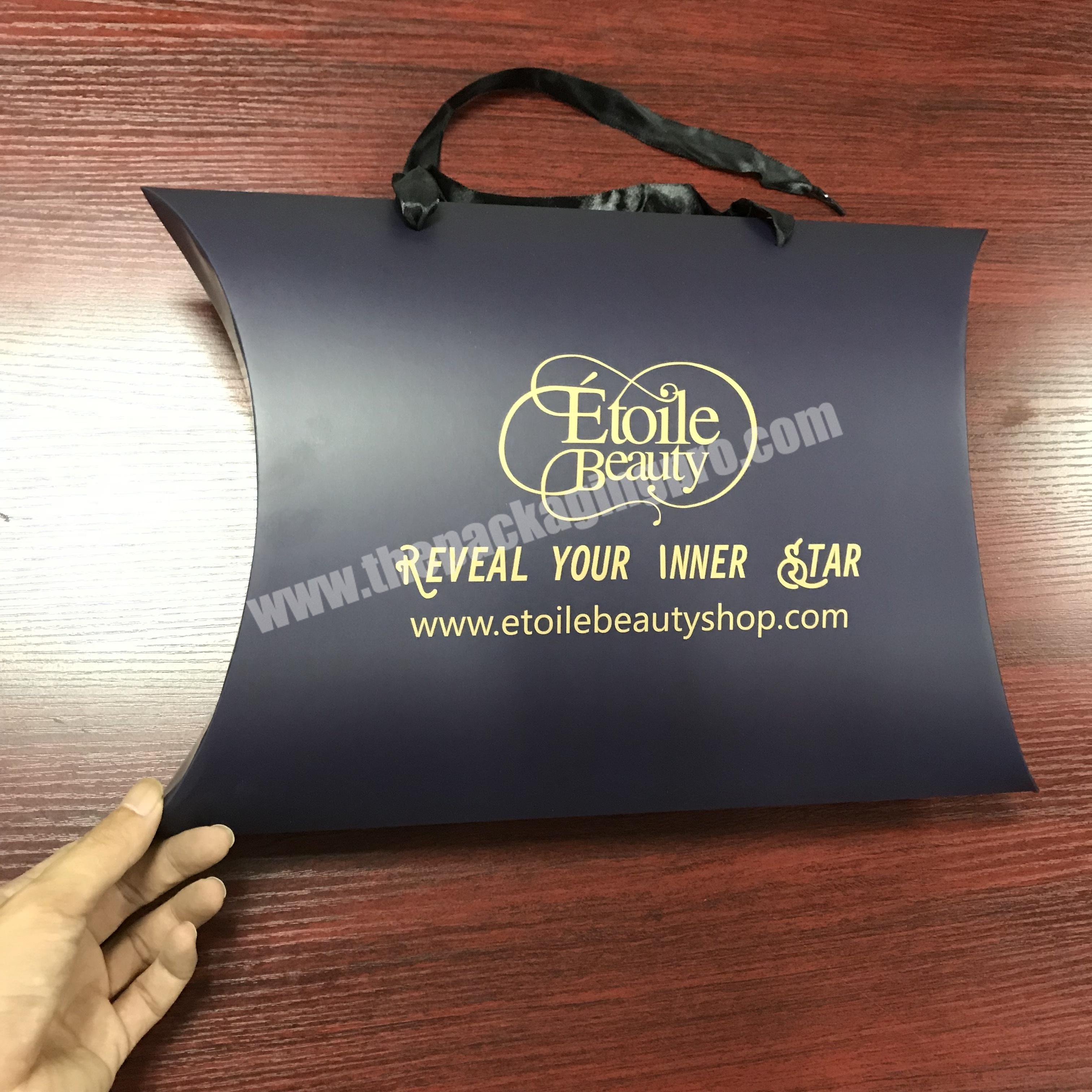 Custom print foldable shopping packaging fashionable T Shirt pillow packaging box for clothing