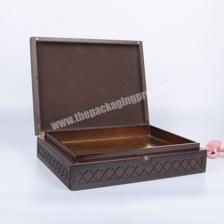 Arabic Style High End Customized Brown Ramadan Chocolate Wood Box