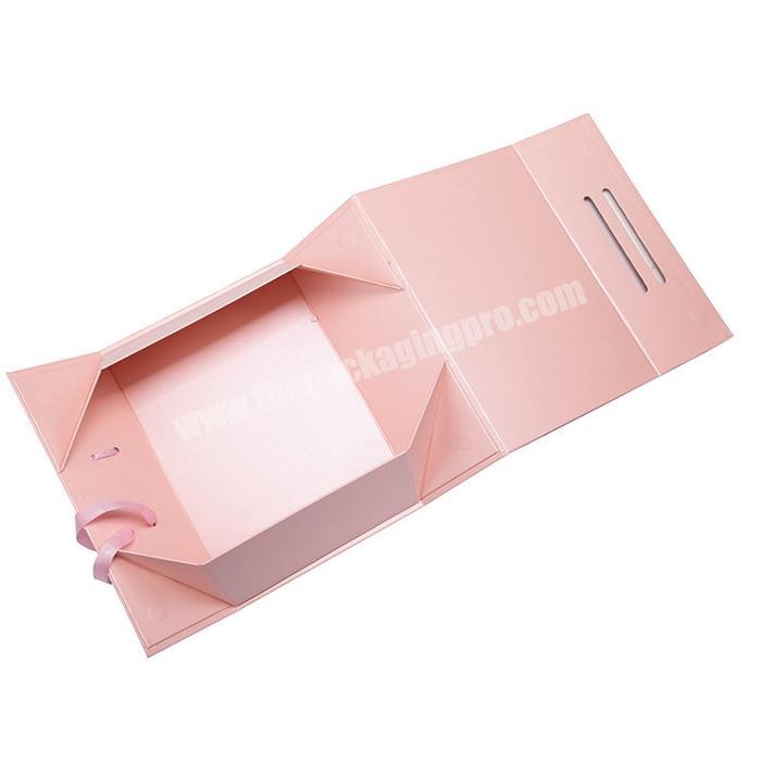 Wholesale Customized Rigid Cardboard Collapsible Box Paper Type Folding Eco Packaging Boxes with Handle