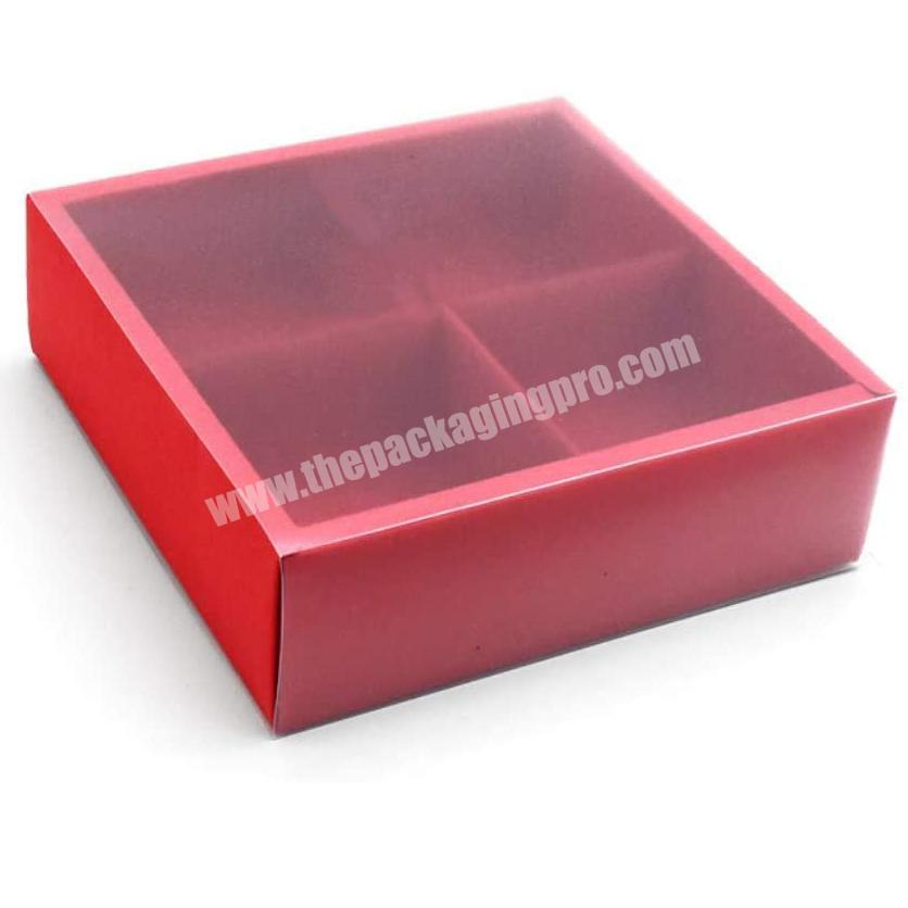 Factory wholesale customized logo For Moon Cake Cookie Candy Soap With Transparent Lids  Red Cake Box Gift Packaging Boxes