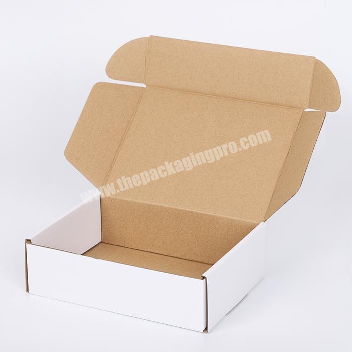 Custom standard tab lock white carton kraft shipping postage insert subscription mailer box hair extension e-commerce packaging