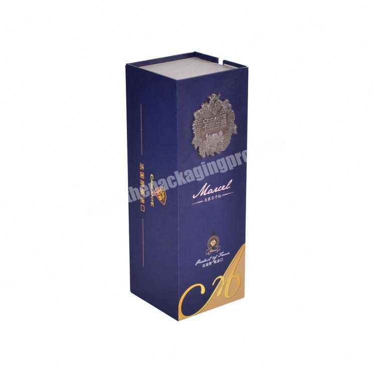 Luxury Custom Gift Cardboard 500Ml 750Ml Single Wine Bottle Box With Magnetic