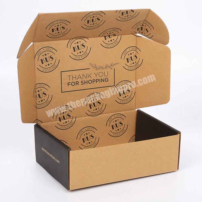 Custom Natural Kraft Mailer Box Paper Type Ecommerce Package Superflat Recyclable Corrugated Shipping Packaging Box