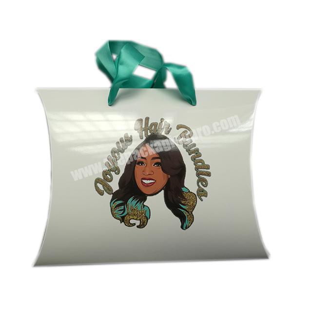 custom logo pillow box for hair extension packaging,hair packaging boxes