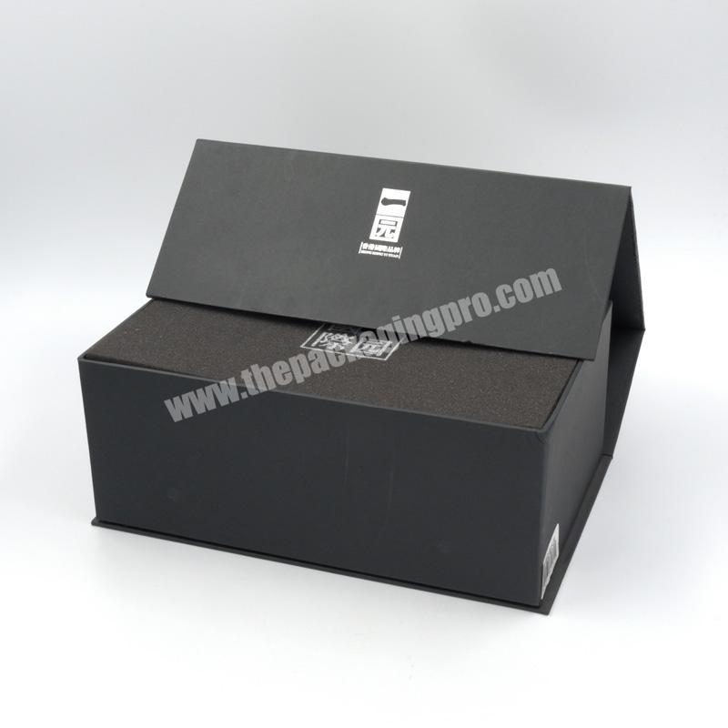 Custom Black Large Foldable Gift Box Magnetic Closure For Gift